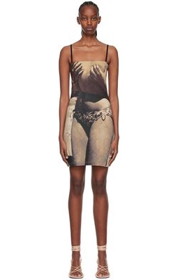 ELLISS SSENSE Exclusive Brown Recycled Polyester Mini Dress