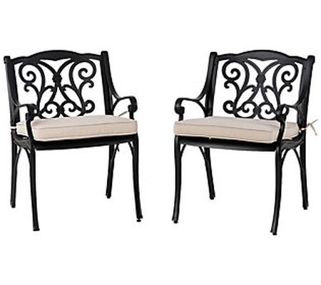 Elm PLUS Cast Aluminium Fancy Dining Chairs S/2 ,Beige