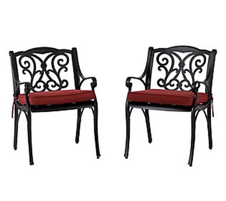 Elm PLUS Cast Aluminium Fancy Dining Chairs S/2 ,Wine Red