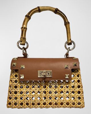 Eloah Om Studded Cutout Top-Handle Bag