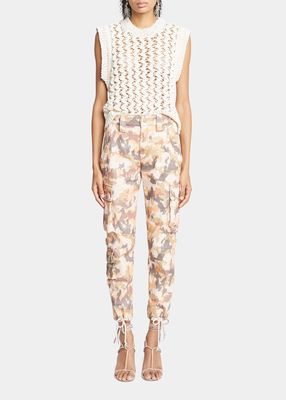 Elodie Camo Ankle Cargo Pants