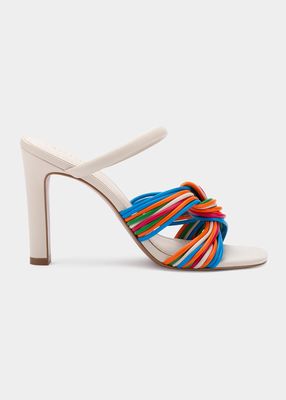 Elodie Knotted Leather Slide Sandals