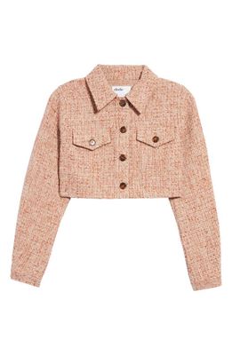 Elodie Tweed Crop Jacket in Tan Rust