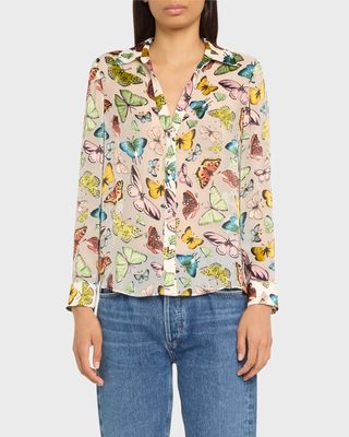 Eloise Boundless Butterfly Button-Front Blouse