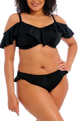 Elomi Plain Sailing Ruffle Underwire Bikini Top in Black