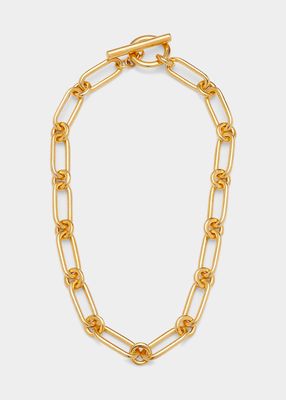 Elongated Chain-Link Necklace with Toggle