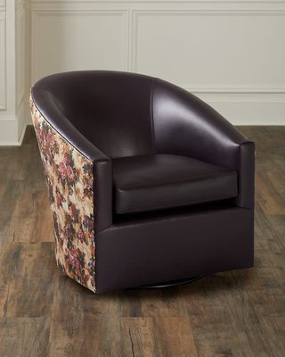 Elordi Leather Swivel Chair