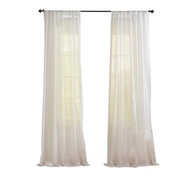 Elrene Home Fashions Asher Cotton Voile Sheer Window Curtain in White 52" x