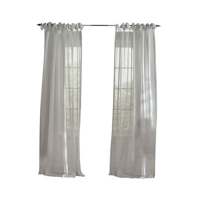 Elrene Home Fashions Vienna Tie-Top Sheer Window Curtain in Dusty Blue 52" x