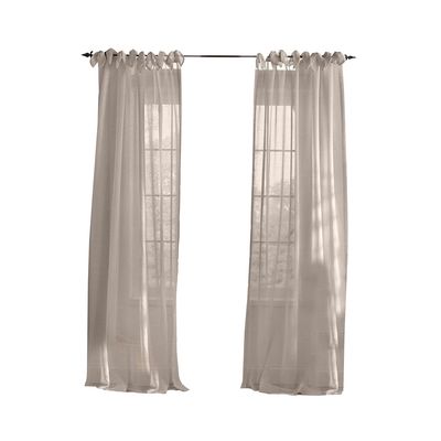 Elrene Home Fashions Vienna Tie-Top Sheer Window Curtain in Grey 52" x