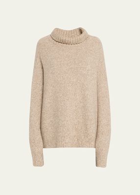 Elwinn Cashmere Bouclé High-Neck Sweater