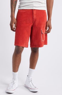 Elwood Baggy Corduroy Shorts in Fire