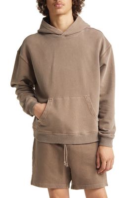 Elwood Core Oversize Organic Cotton Brushed Terry Hoodie in Vintage Brown