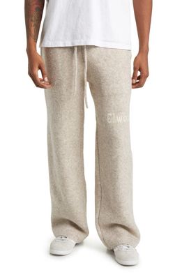 Elwood Intarsia Logo Baggy Sweatpants in Oatmeal