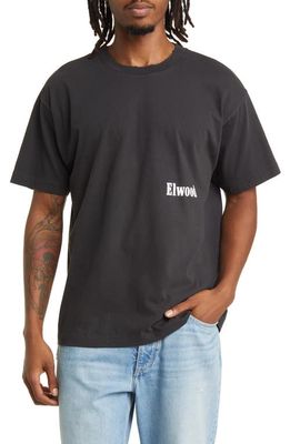 Elwood Logo Cotton Graphic T-Shirt in Black