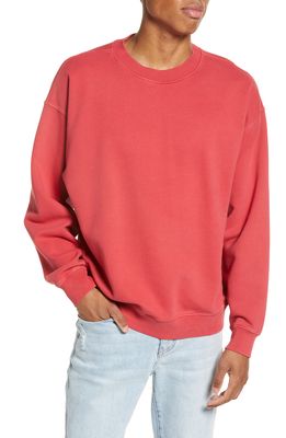Elwood Men's Core Oversize Crewneck Sweatshirt in Vintage Red