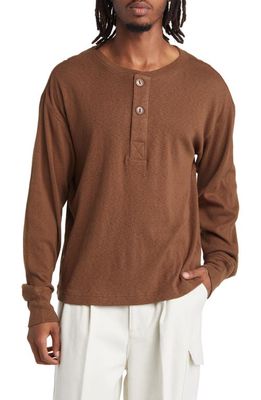 Elwood Military Cotton Henley in Tobacco