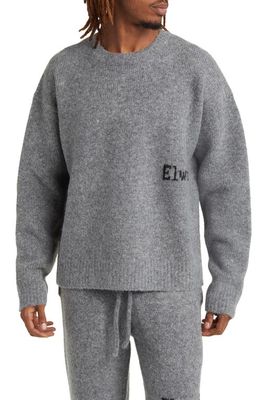 Elwood Oversize Crewneck Sweater in Charcoal
