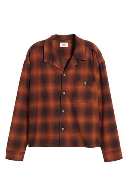 Elwood Plaid Flannel Button-Up Shirt in Orange Black Plaid