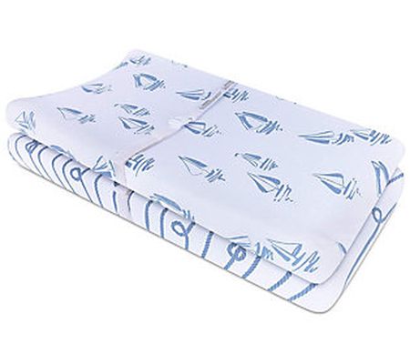 Ely's & Co. Blue Changing Pad Cover & Cradle Sh eet Set