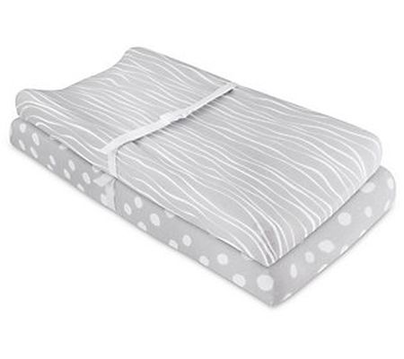 Ely's & Co. Gray Changing Pad Cover & Cradle Sh eet Set