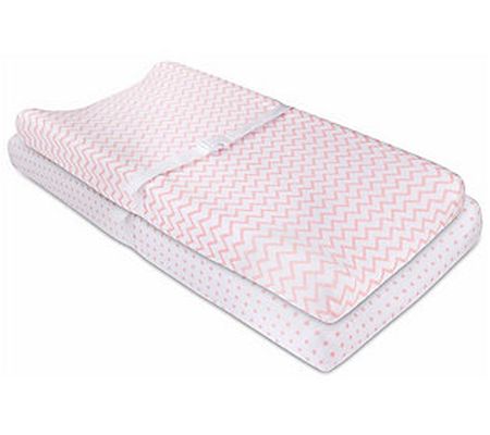 Ely's & Co. Pink Changing Pad Cover & Cradle Sh eet Set