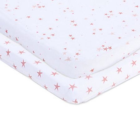 Ely's & Co. Set of 2 Bassinet Sheets Jersey Cot ton - Pink