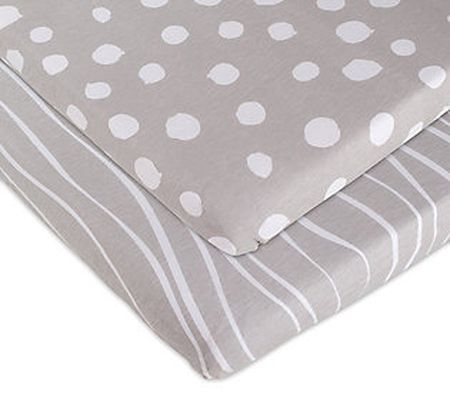 Ely's & Co. Set of 2 Gray Print Bassinet Sheets