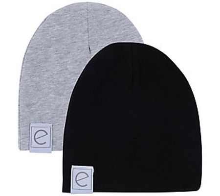 Ely's & Co. Set of 2 Jersey Cotton Beanies