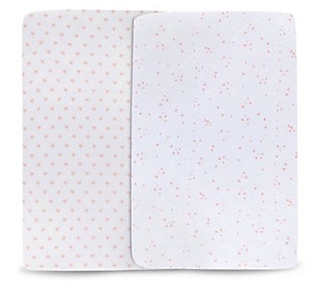 Ely's & Co. Set of 2 Pink Soft Jersey Cotton Crib Sheets