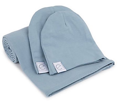 Ely's & Co. Swaddle Blanket and Baby Hat Set
