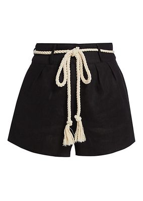Elyse Belted Linen Shorts