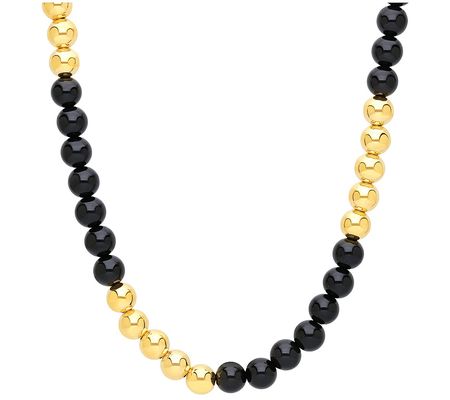 Elyse Ryan 14K Gold Clad & Onyx Adjustable Bead Necklace