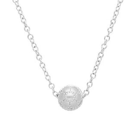 Elyse Ryan Sterling Silver Floral Bead Necklace