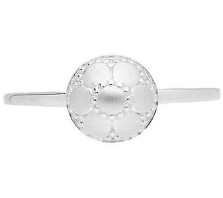 Elyse Ryan Sterling Silver Floral Bead Ring