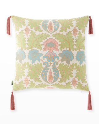 Emania Large Tasseled Cushion, 23.6"Sq