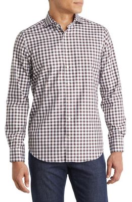 Emanuel Berg Check Cotton Button-Up Shirt in Medium Brown