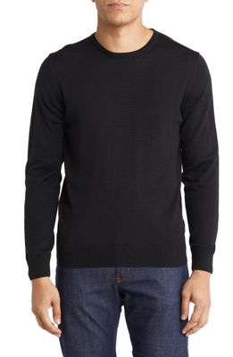Emanuel Berg Fine Gauge Merino Wool Crewneck Sweater in Black