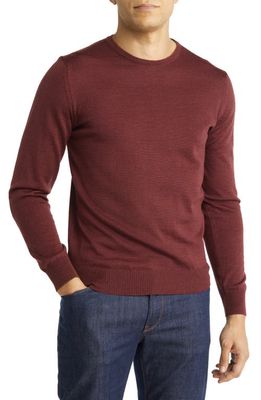 Emanuel Berg Fine Gauge Merino Wool Crewneck Sweater in Dark Red