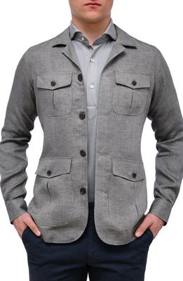 Emanuel Berg Linen & Silk Blend Shirt Jacket in Grey