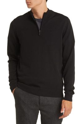 Emanuel Berg Merino Wool Half Zip Sweater in Black