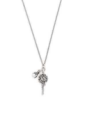 Emanuele Bicocchi Arabesque Key and Pearl-pendant necklace - Silver