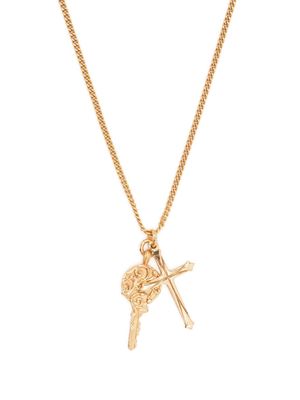 Emanuele Bicocchi arabesque key cross pendant necklace - Gold