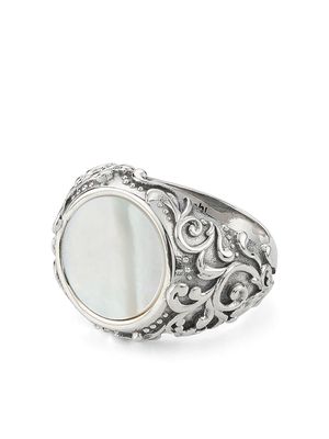 Emanuele Bicocchi Arabesque MoP stone ring - Silver