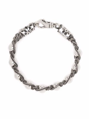 Emanuele Bicocchi beaded rope-chain bracelet - Silver