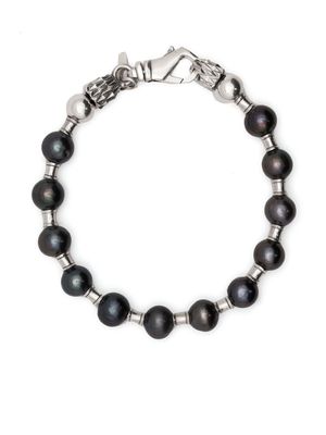 Emanuele Bicocchi black pearl silver bracelet