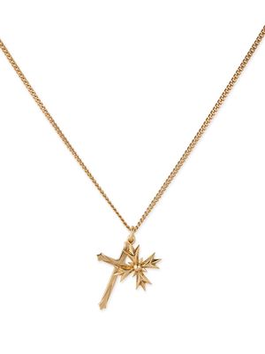 Emanuele Bicocchi crest and cross necklace - Gold