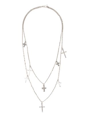 Emanuele Bicocchi Crosses double chain necklace - Silver