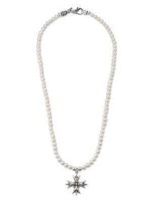 Emanuele Bicocchi EB Crest pearl necklace - Silver