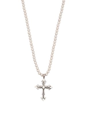 Emanuele Bicocchi Fleury cross beaded necklace - Silver